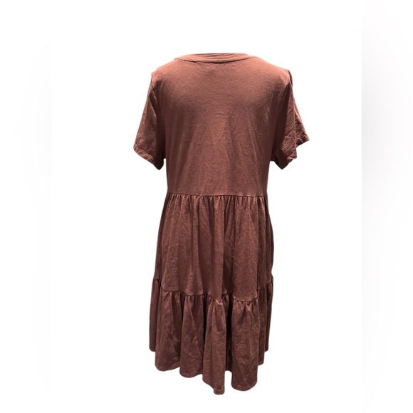 Old Navy brown prairie core babydoll style dress with pockets size medium - Picture 2 of 7